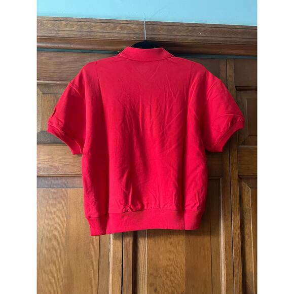 NWT Everlane Women's Organic Cotton Polo Shirt Red Fitted Short Sleeve Top SZ S - Picture 10 of 11